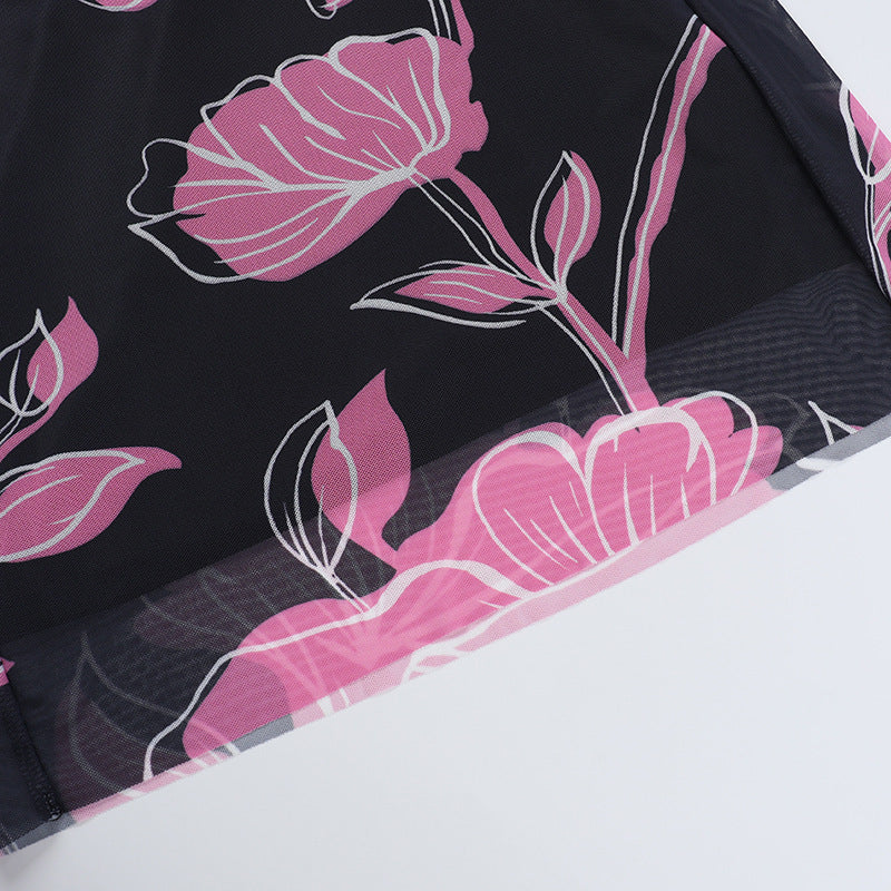 Strapless Ruched Floral Print Column Maxi Dress