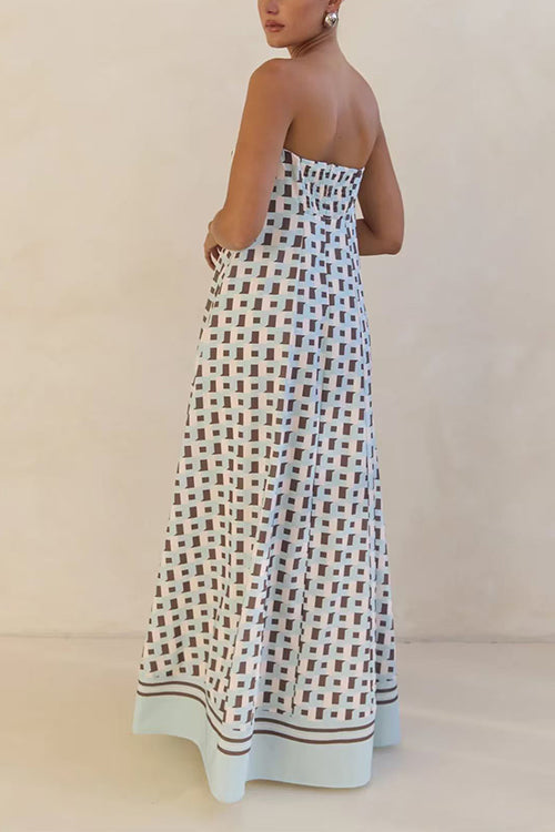 Strapless Color Block Loose Fit Maxi Dress