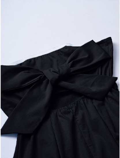 Strapless Sweetheart Pleated Bubble Hem Structured Mini Dress