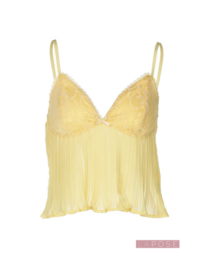 Irina Pleated Lace Trim Cami