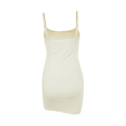 Scoop Neck Tie Shoulder Floral Lace Bodycon Mini Dress