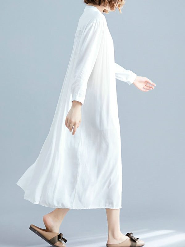 Collared Button Front Tropical Print Shirt Midi Dress