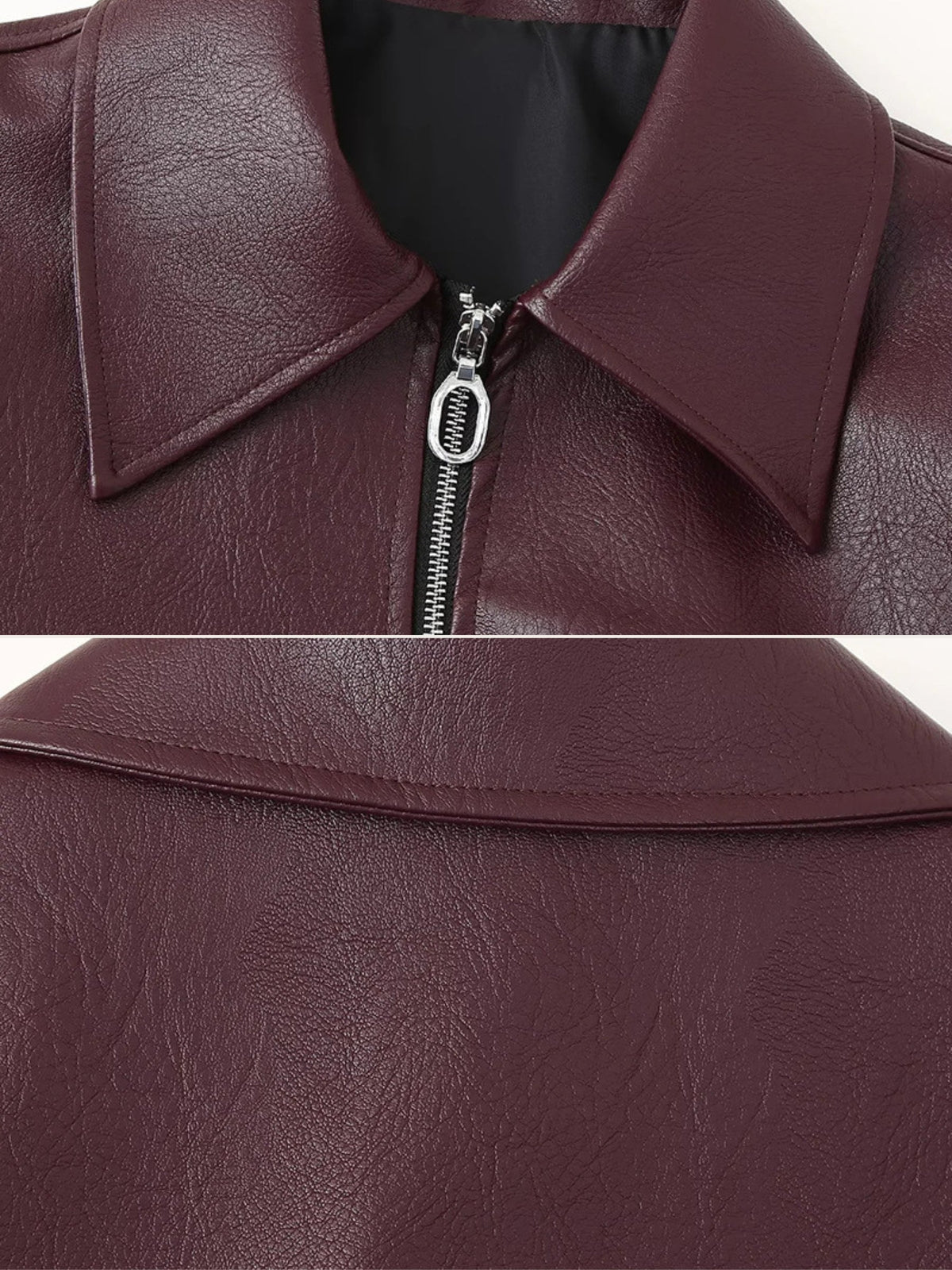 Muriel Faux Leather Zip-Up Jacket