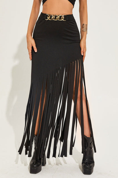 Fringe Punk Bodycon Skirt