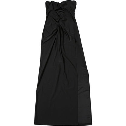 Sweetheart Spaghetti Strap Ruched Satin Column Maxi Dress