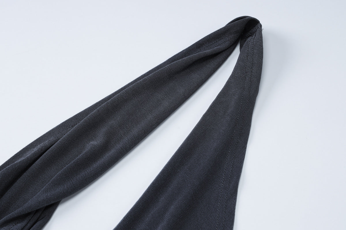 Halter Neck Cowl Drape Side Sash Shimmer Column Maxi Dress