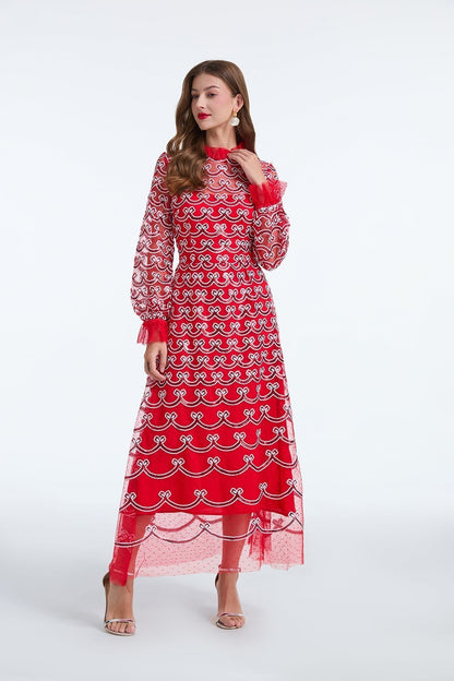 Sequin Long Sleeve A-Line Mini Dress