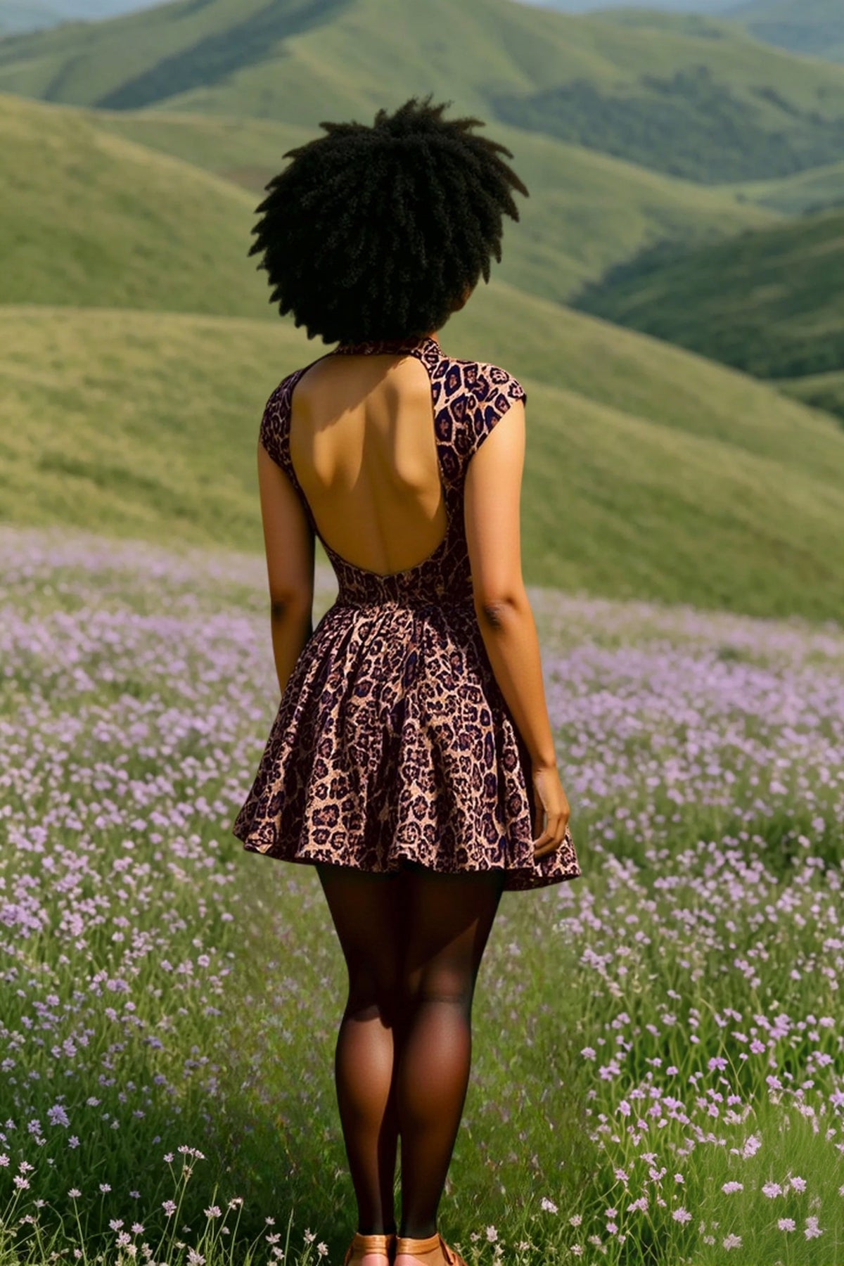 Crew Neck Cap Sleeve Pleated Skirt Spotted Print Mini Dress