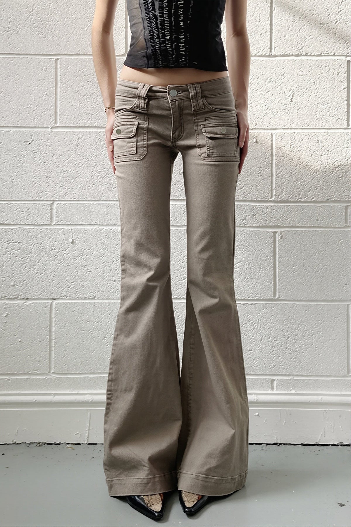 Pocket Micro Flare Cargo Jeans