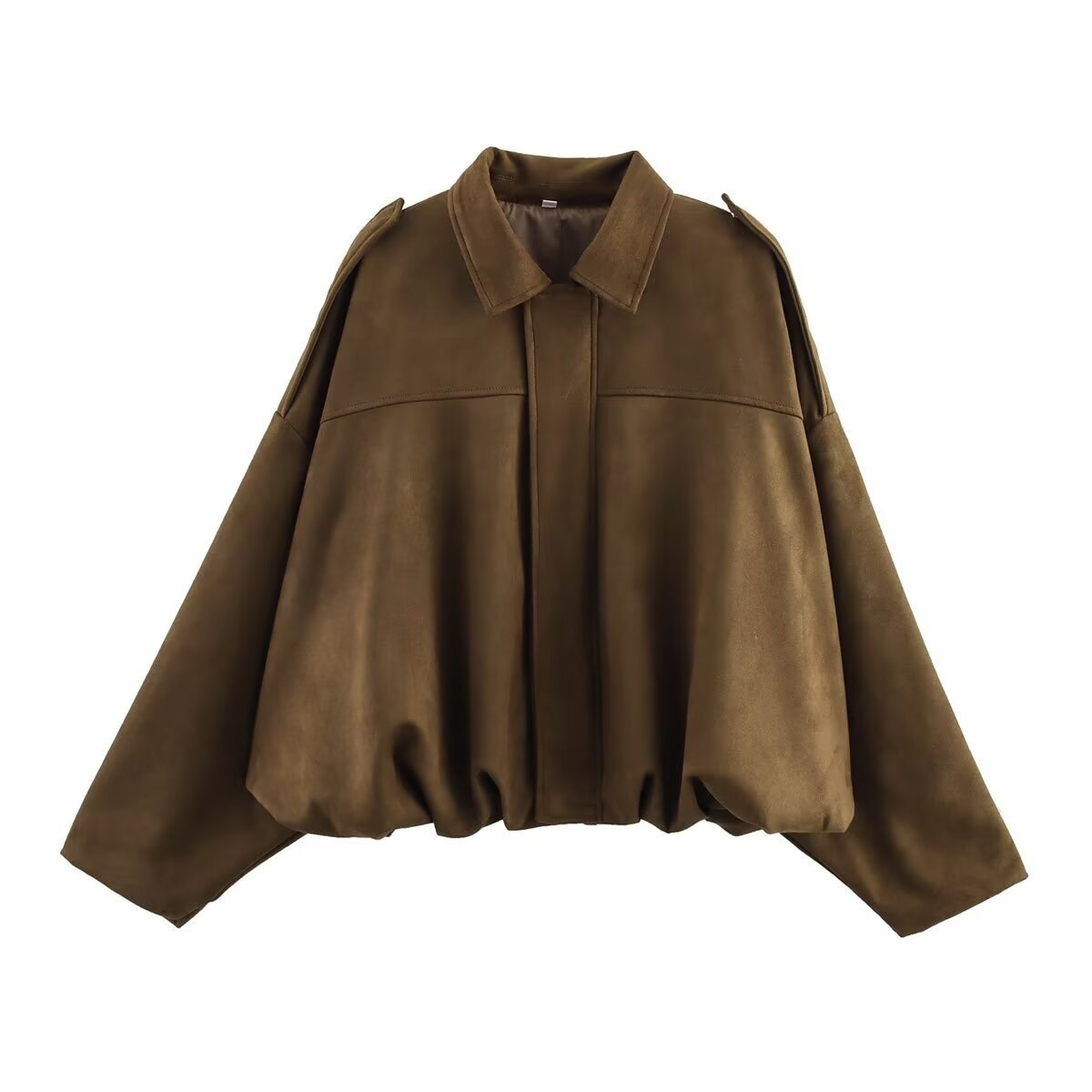 Lapel Zip Up Trendy Bomber Jacket