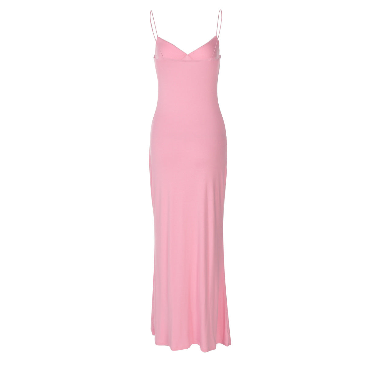 Spaghetti Strap Deep V-Neck Bodycon Maxi Dress