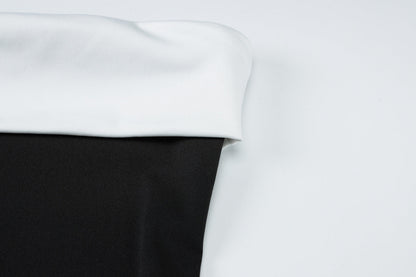 Strapless Contrast Bust Panel A Line Mini Dress