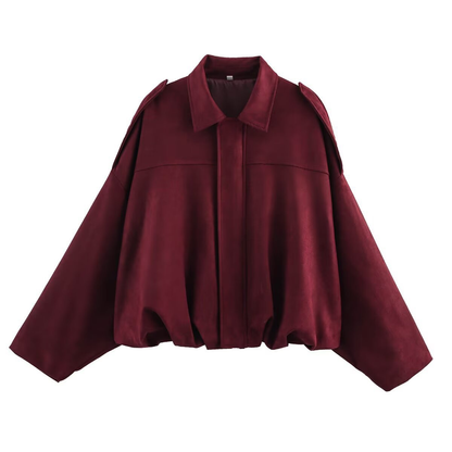 Lapel Zip Up Trendy Bomber Jacket