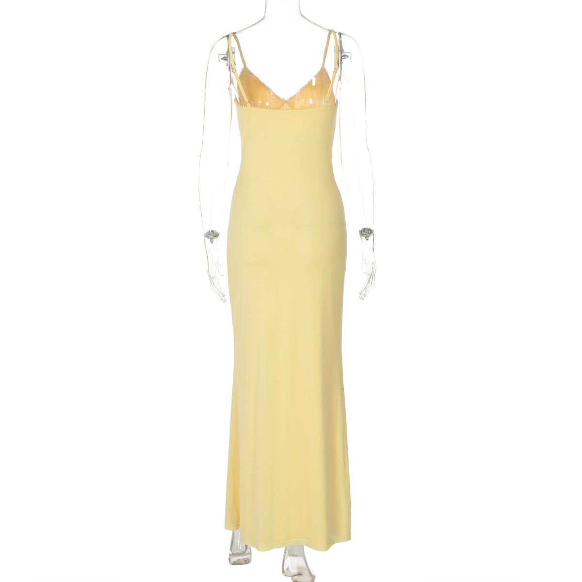 Gathered Halter Ruched Hip Slit Maxi Dress