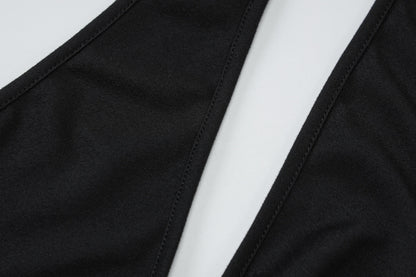 Halter Neck Plunging Twist Front Ruched Bodycon Midi Dress