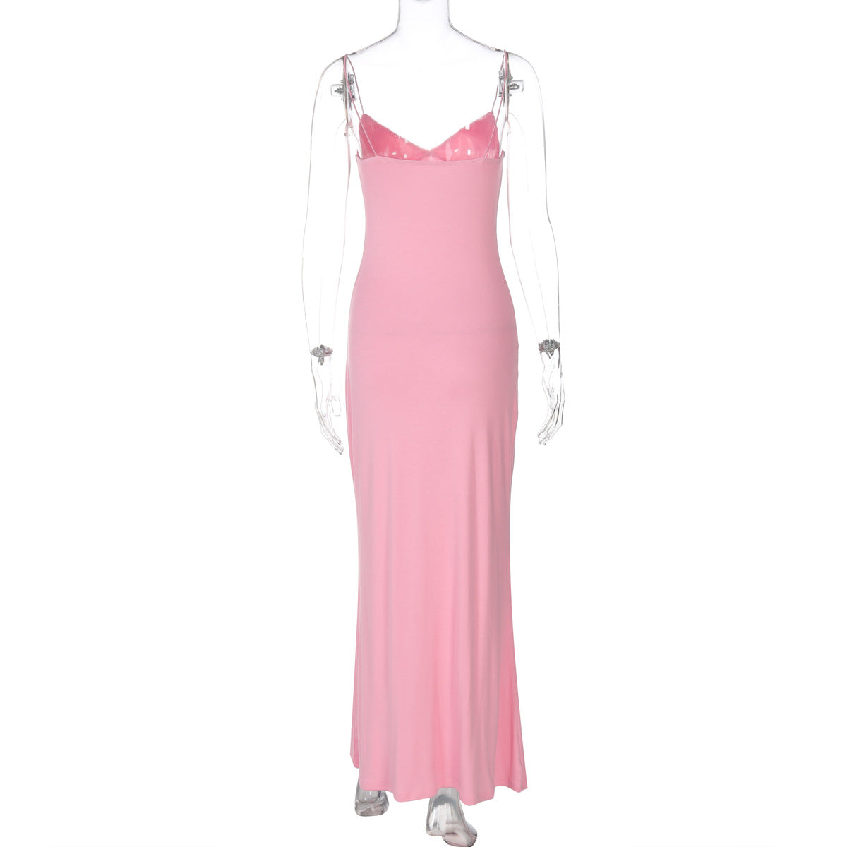 Spaghetti Strap Deep V-Neck Bodycon Maxi Dress