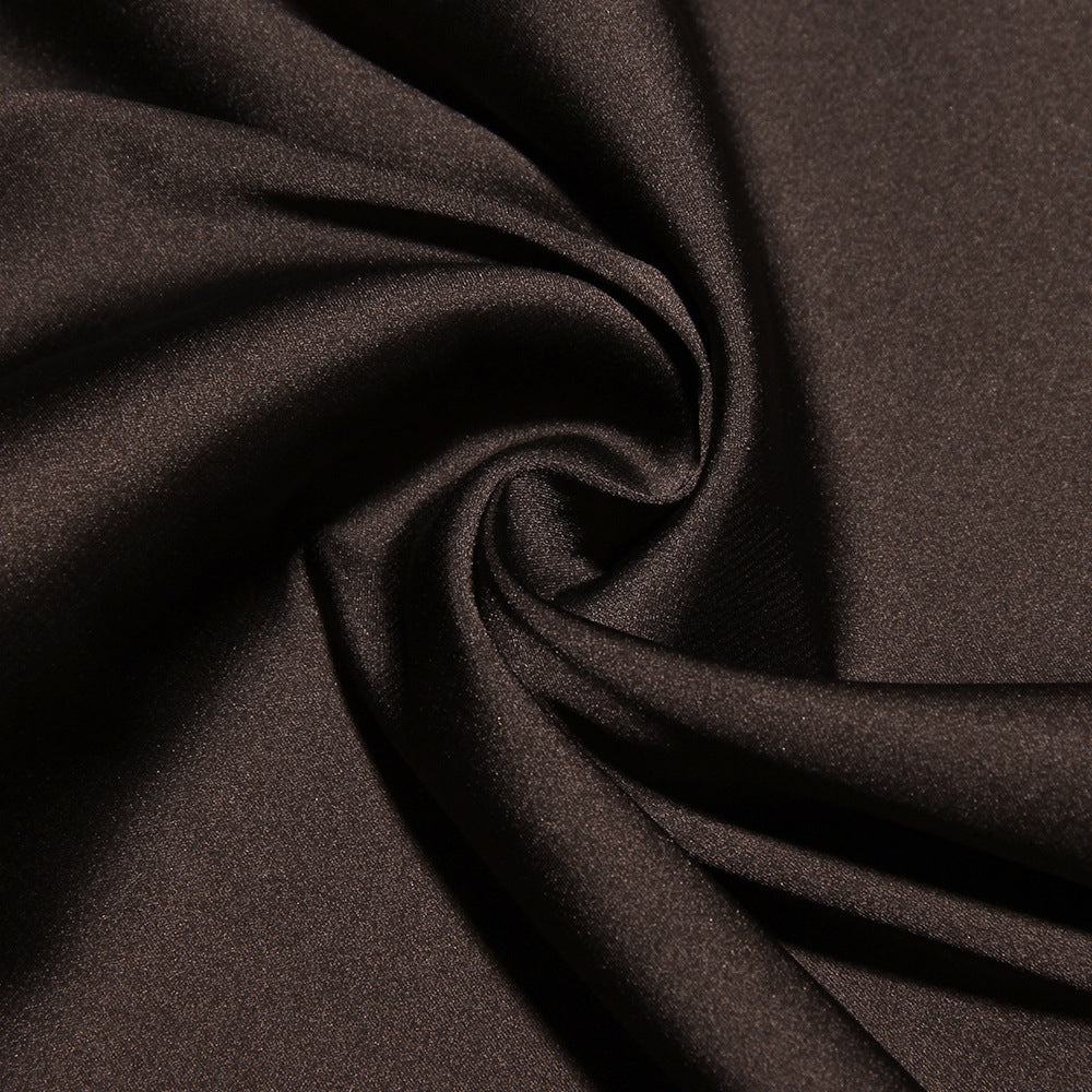 Strapless Ruched Asymmetric Drape Satin Mini Dress