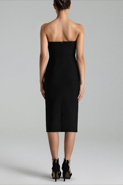 Bandage Rhinestone Strapless Luxury Party Dress