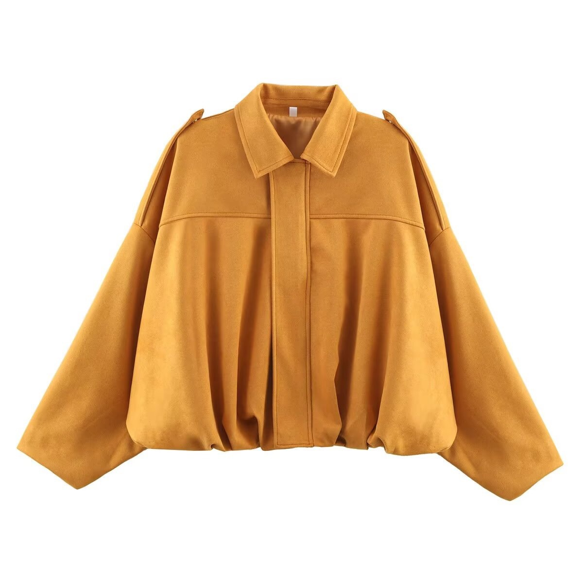 Lapel Zip Up Trendy Bomber Jacket