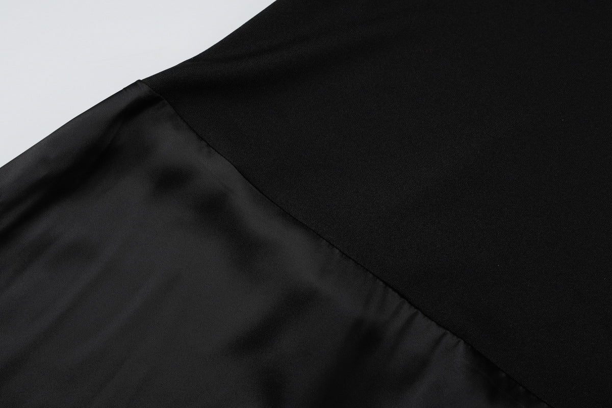 Strapless Satin A Line Column Maxi Dress