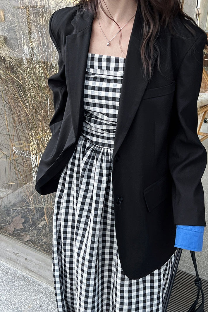 Elegant Casual Colorblock Blazer