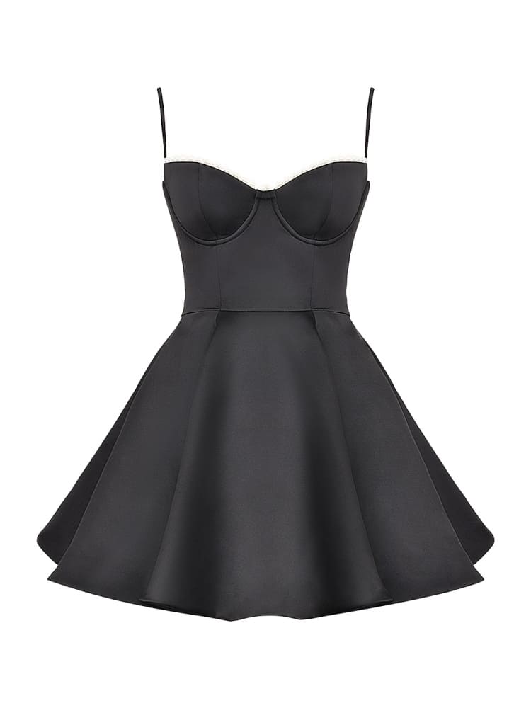 Sweetheart Bustier Tulle Underskirt Fit and Flare Mini Dress