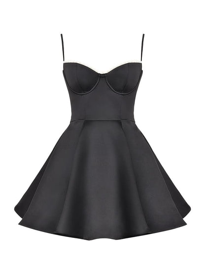 Sweetheart Bustier Tulle Underskirt Fit and Flare Mini Dress