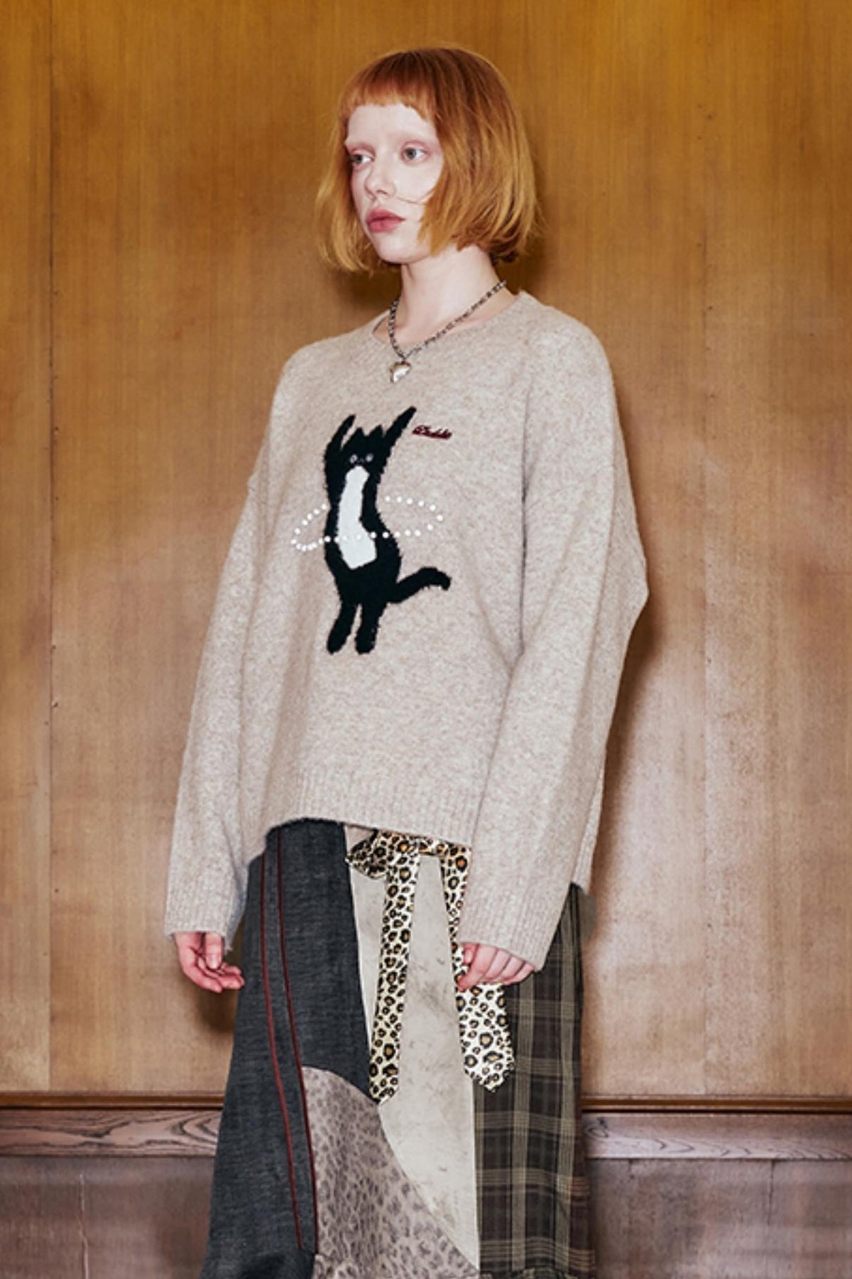 Dancing Cat Knitted Sweater