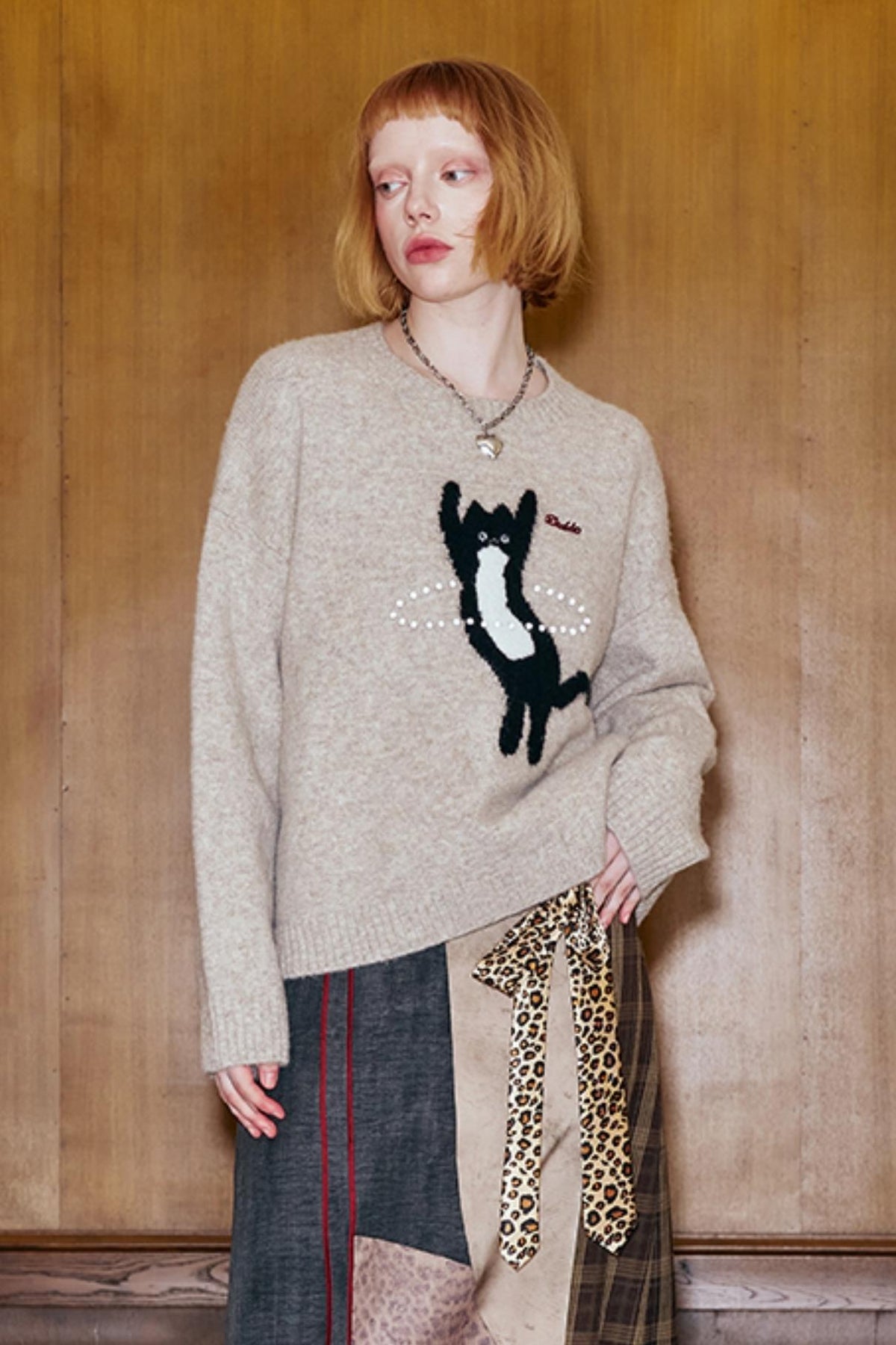 Dancing Cat Knitted Sweater