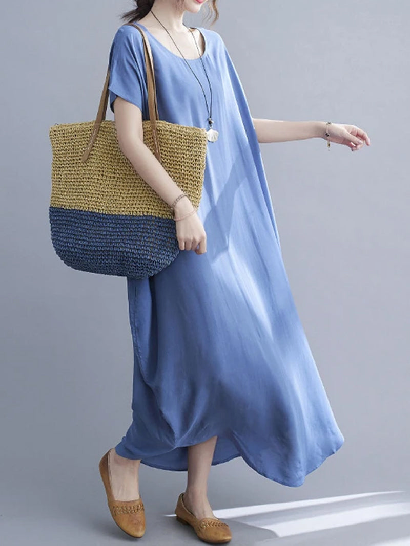 Off Shoulder Ruched Waist Tiered Midi Dress