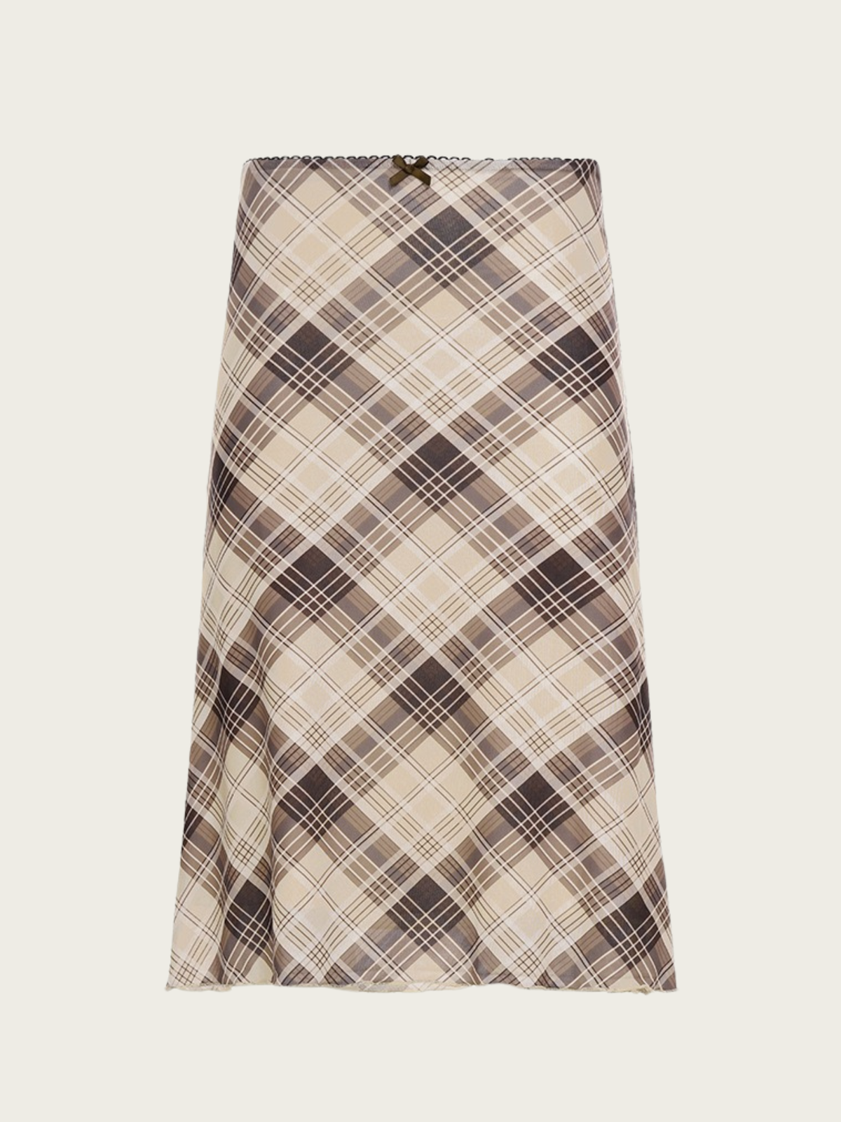 Hayzlee Plaid Bow Midi Skirt