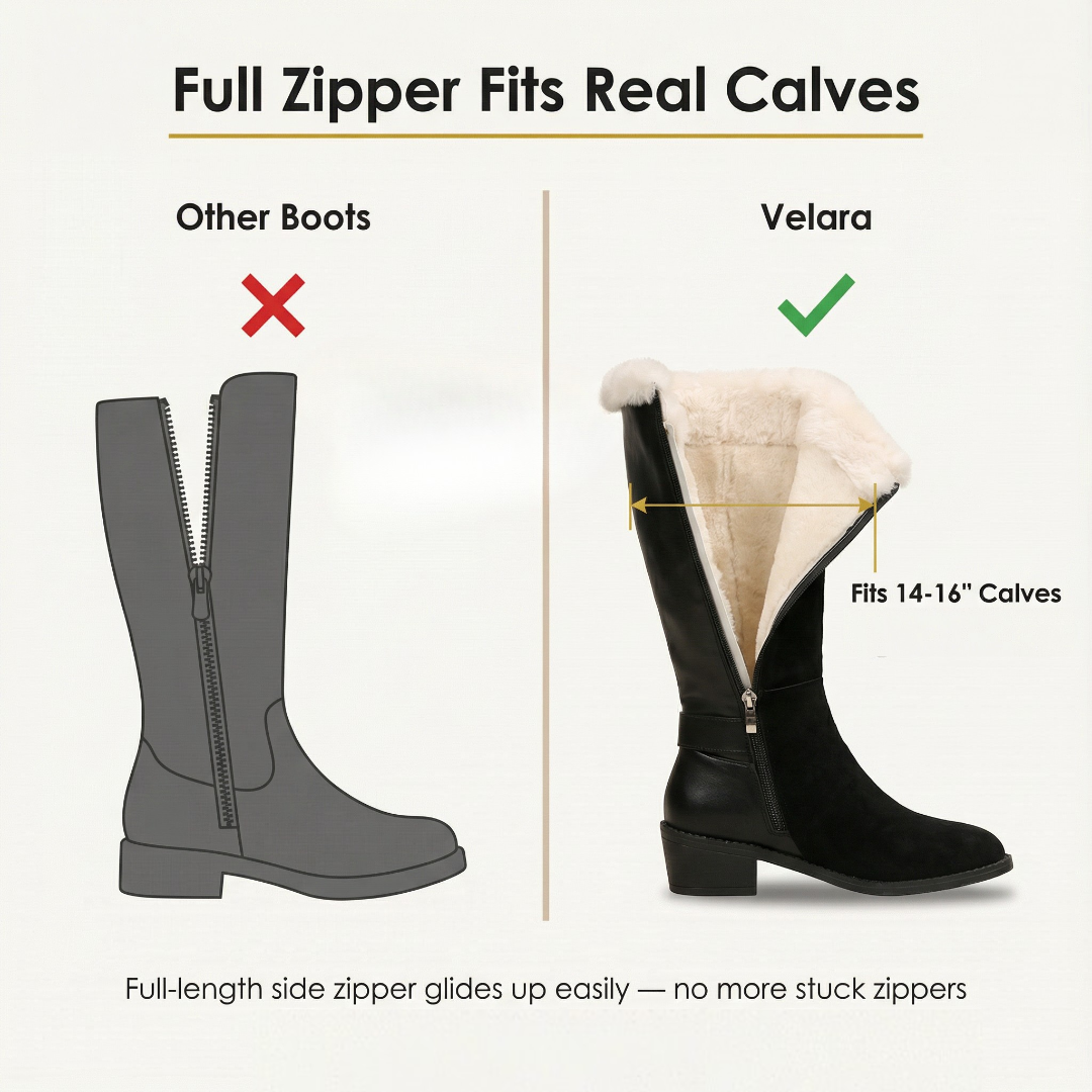 Women's fleece lined knee high winter boots