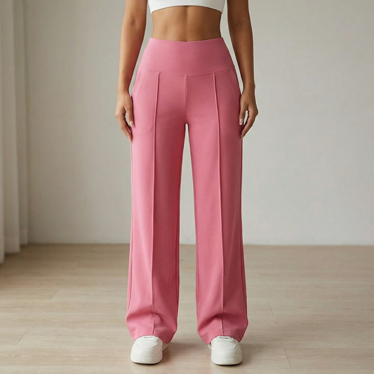 Women's Wide Leg Yoga Pants with Crossover Waist