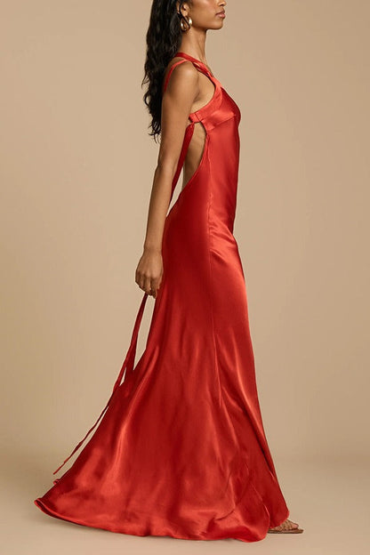 Satin One Shoulder Bodycon Dress