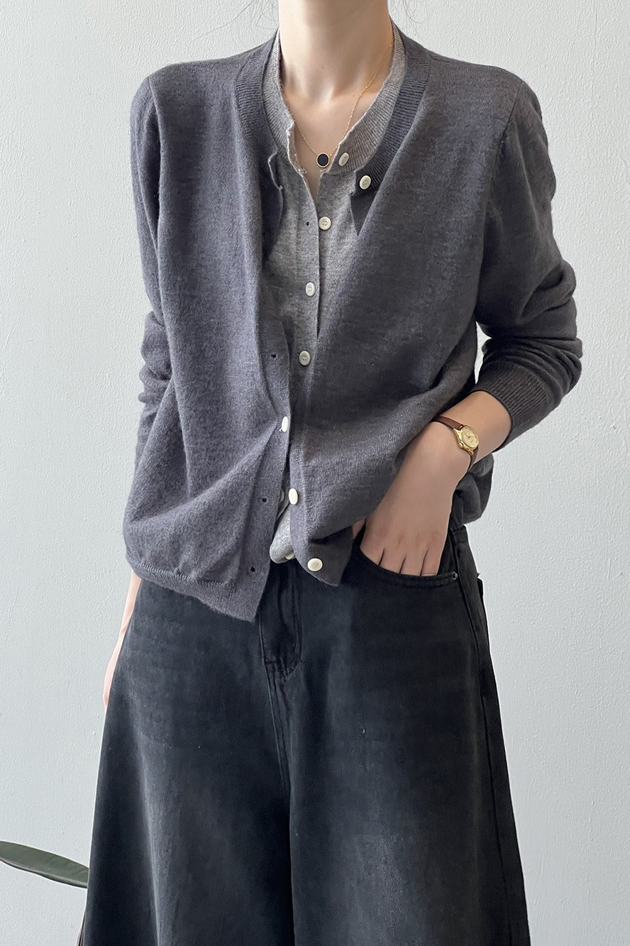 Color Block Layered Cardigan