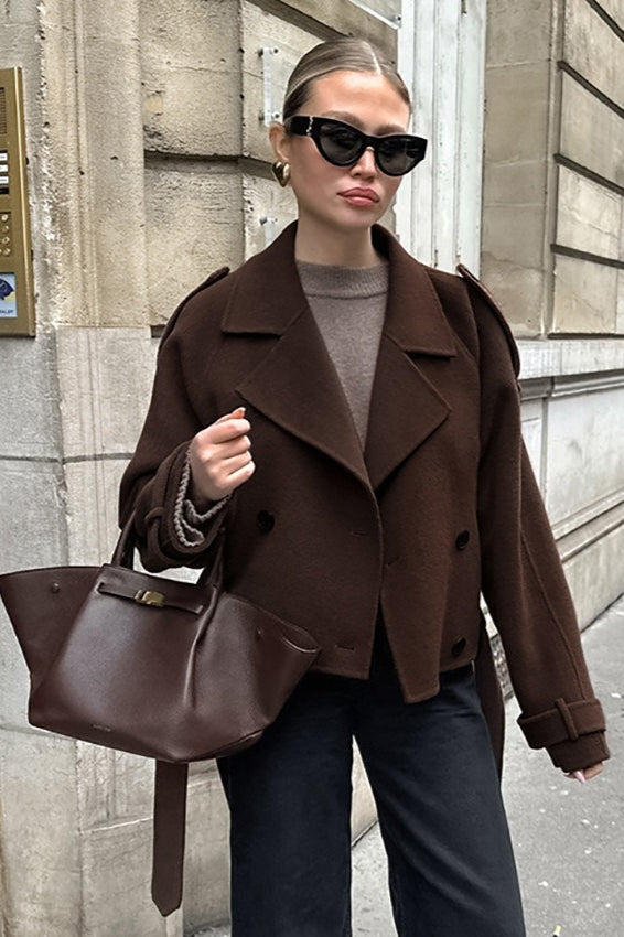 Heavyweight Tweed Double Breasted Coat