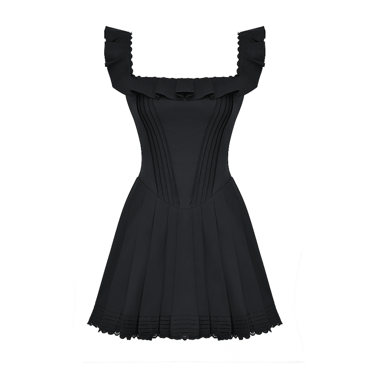 Strapless Pleated Corset Bodice Tulle Skirt Mini Dress