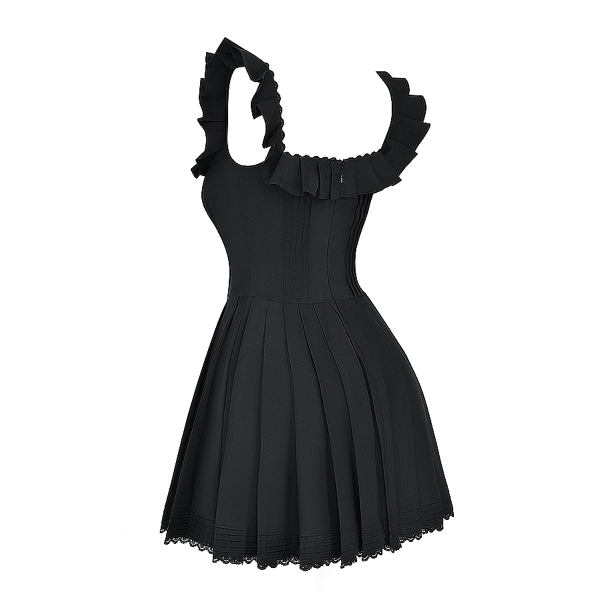 Strapless Pleated Corset Bodice Tulle Skirt Mini Dress