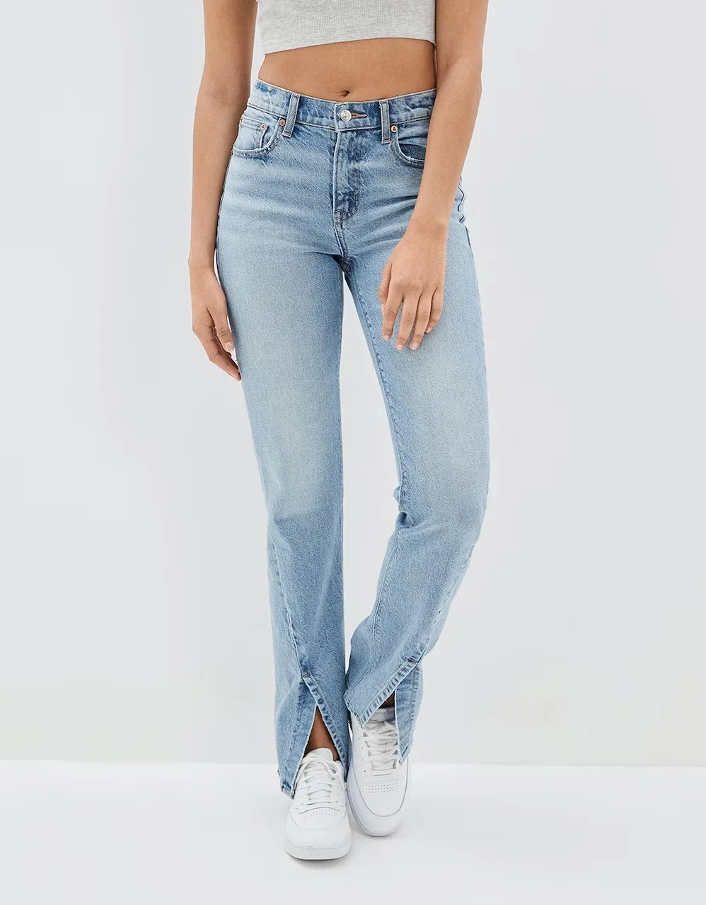 New Slit Slim Flare Women's High Waist Fashion Flared Pants Streetwear Jean