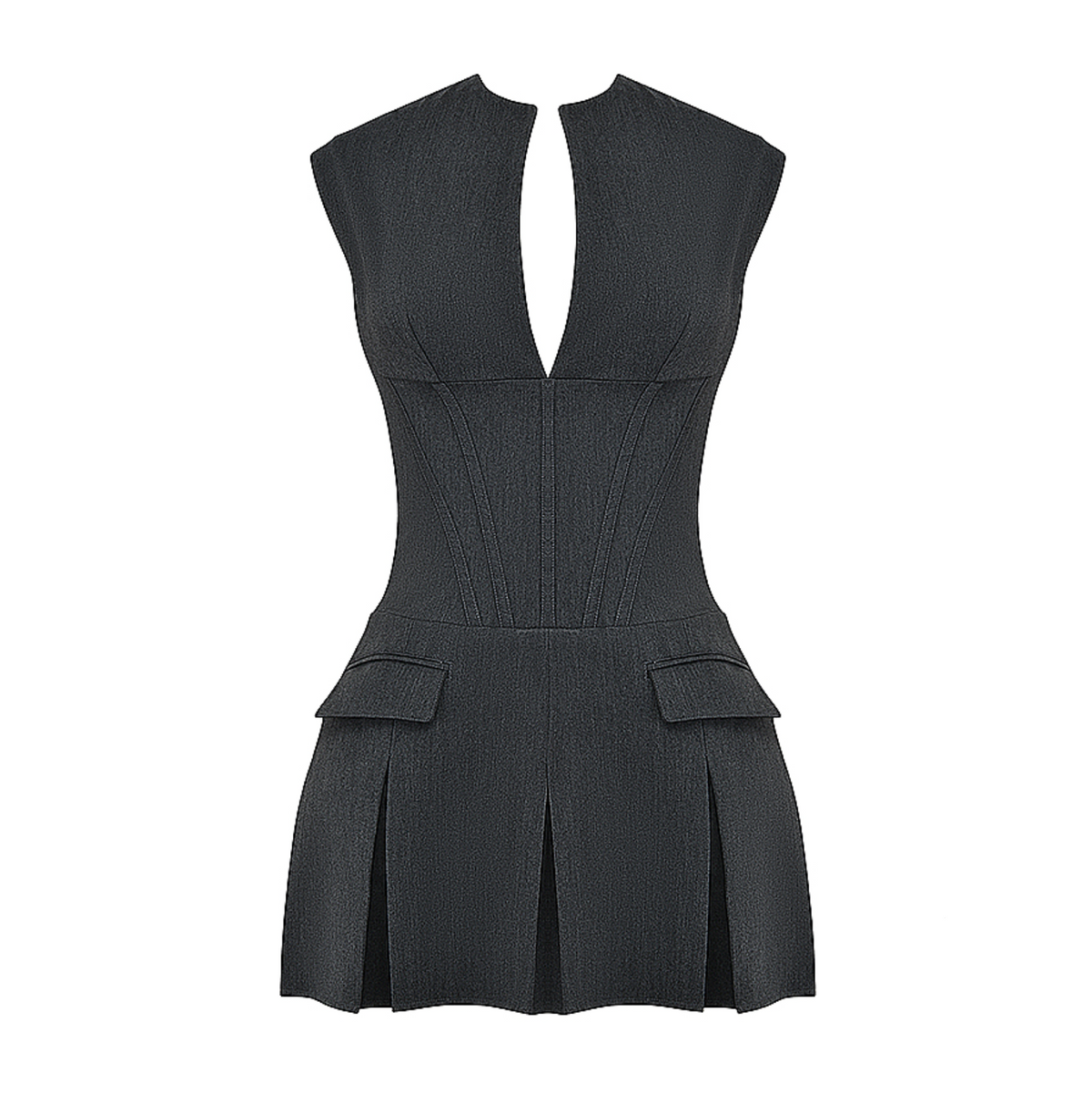 Strapless Pleated Corset Bodice Tulle Skirt Mini Dress 2
