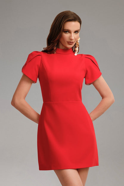 Halter Neck Open Back Drape Bandage Mini Dress