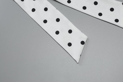 One Shoulder Tie Bow Sleeve Polka Dot Bodycon Mini Dress