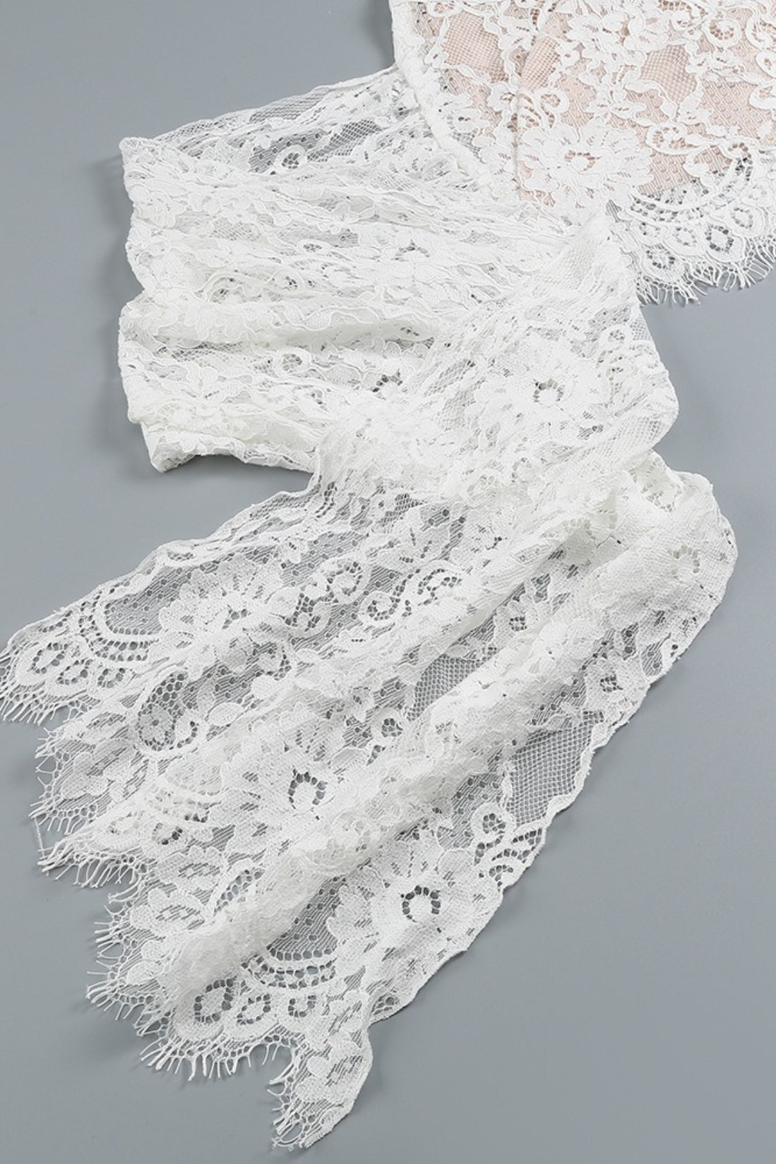 Strapless Lace Corset Sheer Mini Dress
