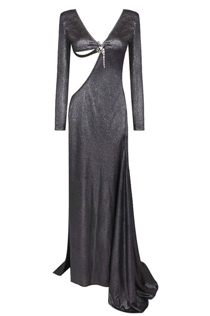 Cut Out Stylish Backless Gown