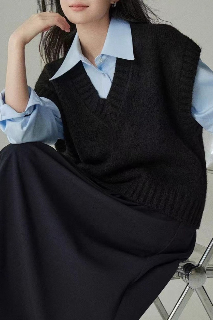 Relaxed Fit Layered Knit Top