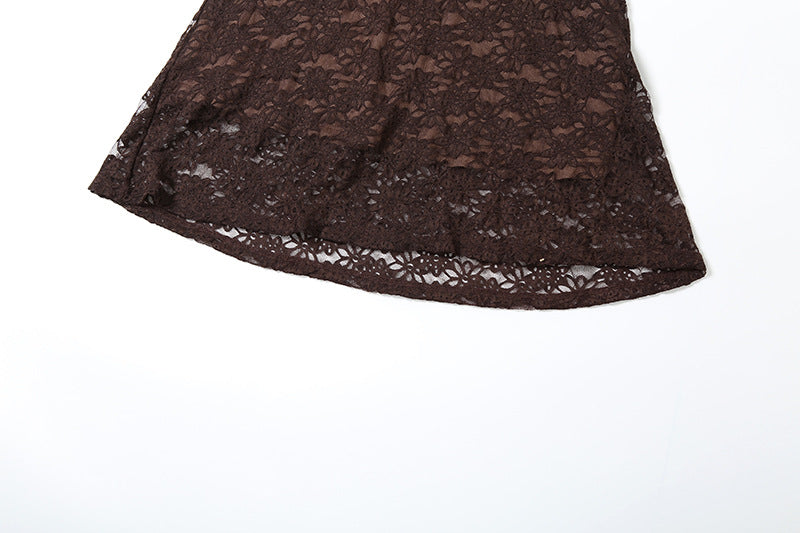 Spaghetti Strap Sweetheart Lace Maxi Dress