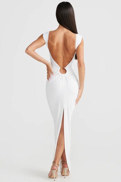 Slit V-Neck Bodycon Dress