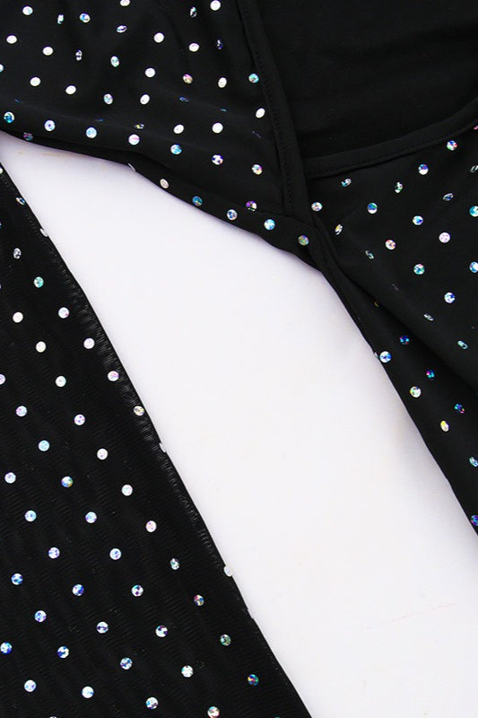 Sequin Cut-Out Tie Back Bodycon Maxi Dress