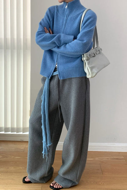Soft Knit Zipper Cardigan