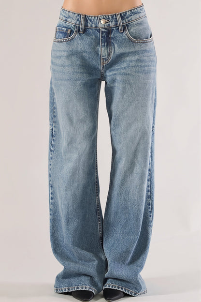 Low Rise Star Spliced Jeans